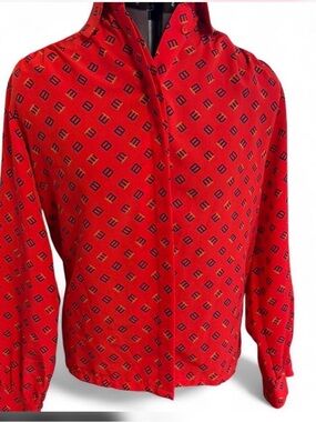 Pendleton Red Geometric Print Top